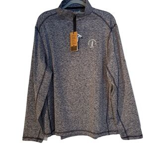 American Fit Heathered Gray Quarter-Zip Pullover w/ country club logo size large